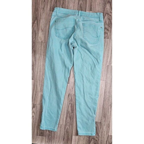 Lee Womens Size 2 Medium Gold Label Aqua Blue Green Denim Jeans - Picture 2 of 12